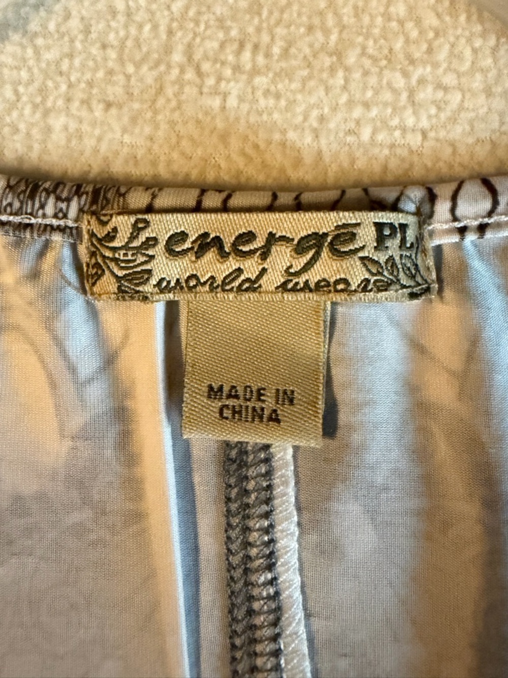 Energe' World Wear Printed Silky Scoop-Neck Tunic Top in Brown, White & Beige - Picture 2 of 8